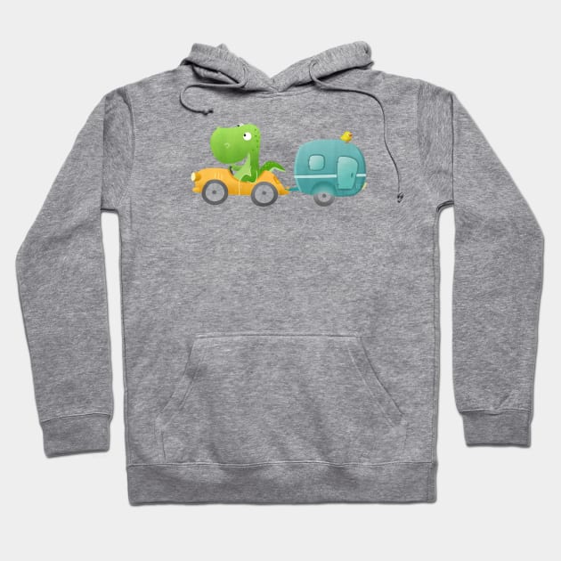 Dinosaur and his trailer Hoodie by katelein